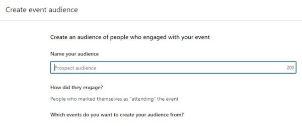 Criar público de evento para retargeting do LinkedIn