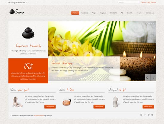 サウナビューティースパレスポンシブjoomlaテンプレート