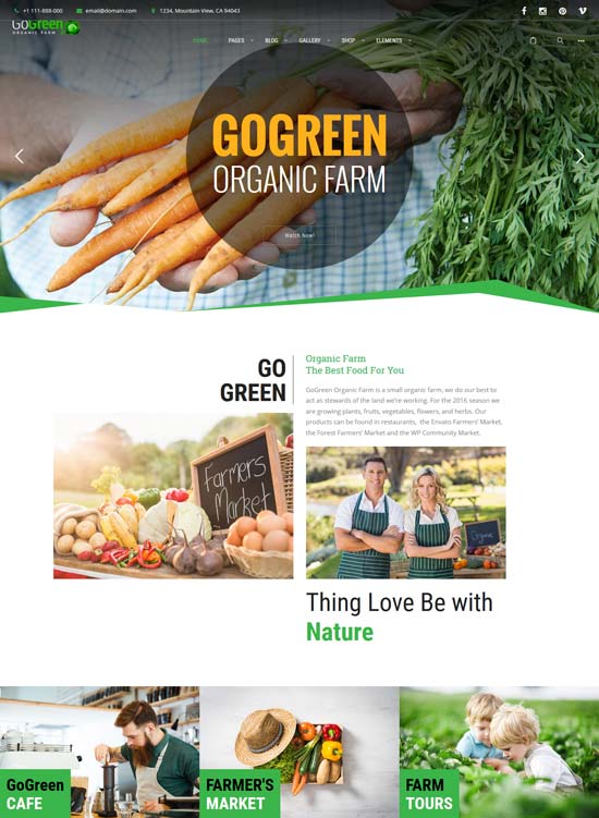 gogreen العضوية مزرعة للأغذية وورد موضوع