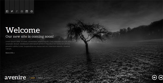 Avenir A Free Coming Soon HTML Template