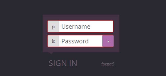 Minimal style login form