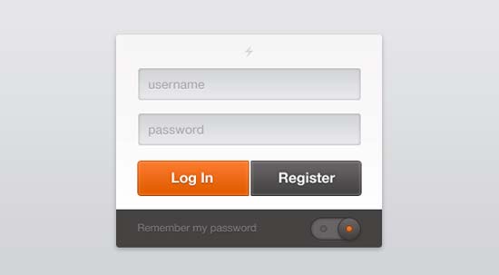 Vibrant Login Interface CSS PSD