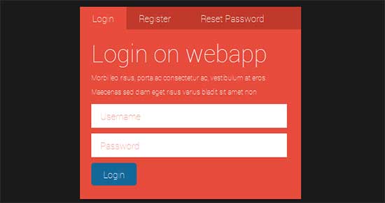 Flat UI Login Form