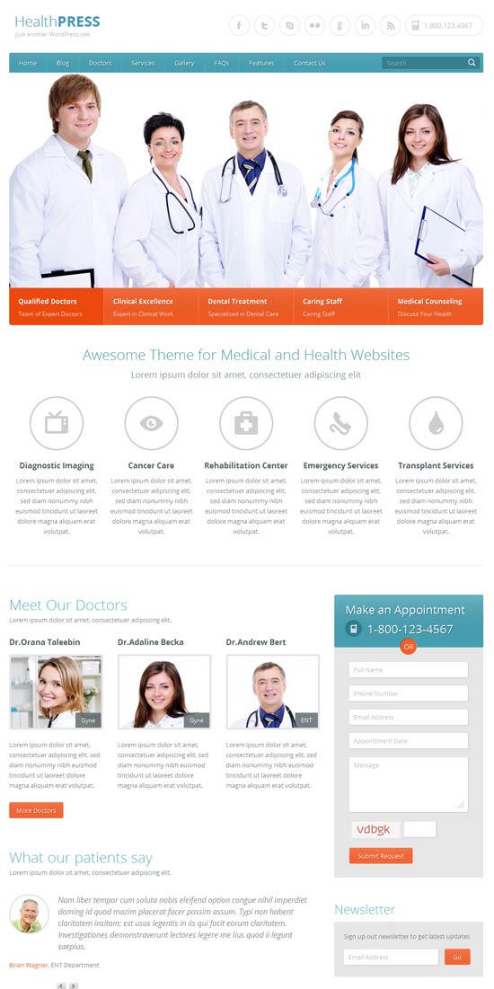 HealthPress - Health and Medical WordPress Theme