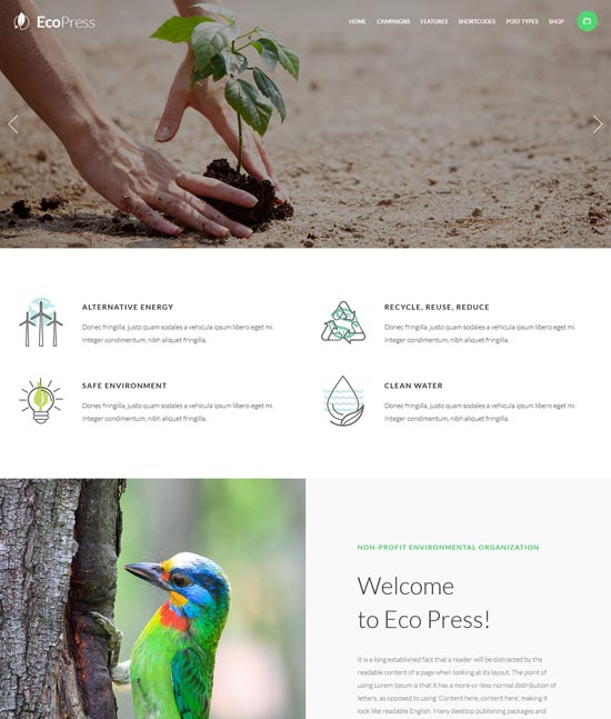 eco Presse Natur Ökologie WordPress-Theme