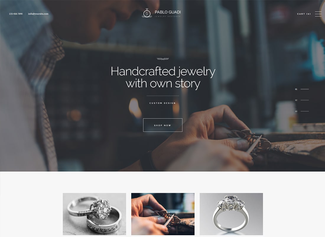 Pablo Guadí | Diseñador de joyas y tienda en línea de joyería artesanal Tema de WordPress de lujo