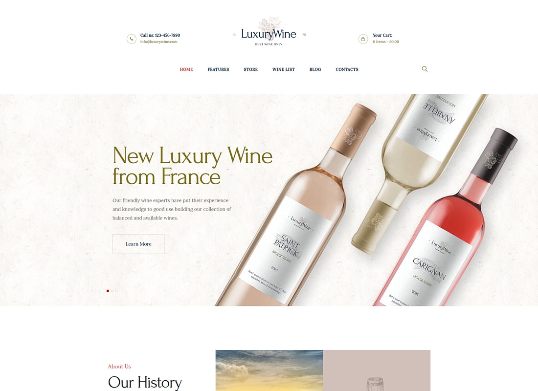 Vino de lujo | Wine House, Winery & Wine Shop Tema de WordPress de lujo