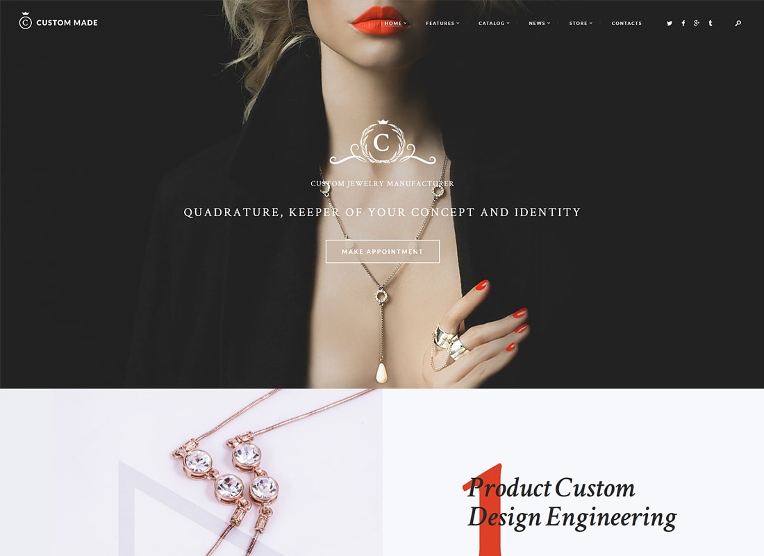 por encargo | Tema de WordPress de lujo para fabricante y tienda de joyas