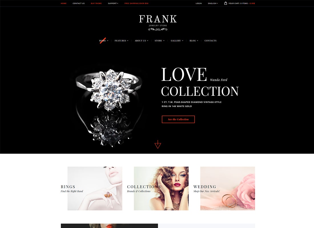 franco | Tienda en línea de joyas y relojes Tema de WordPress de lujo