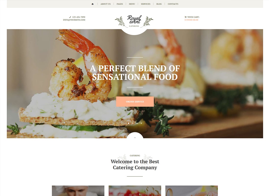 Evento Real | Tema de WordPress de lujo para empresa de catering y planificador de eventos