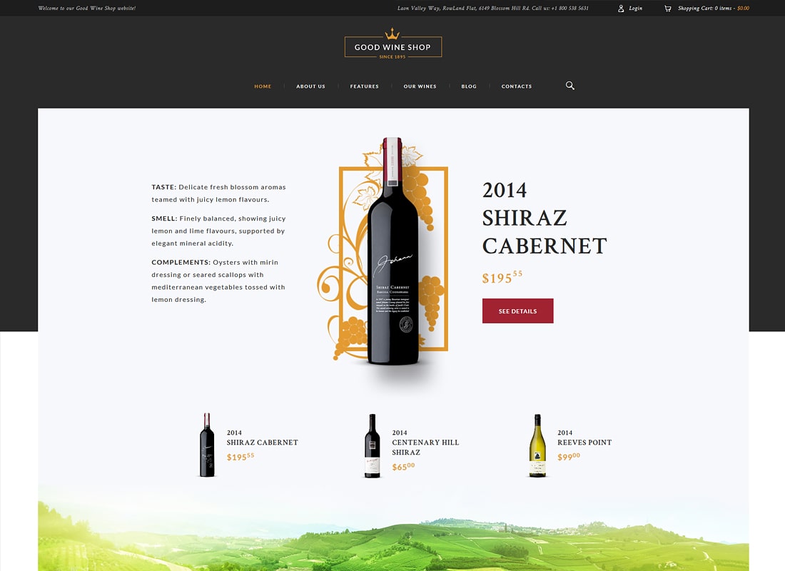 Buen Vino | Wine House, Winery & Wine Shop Tema de WordPress de lujo