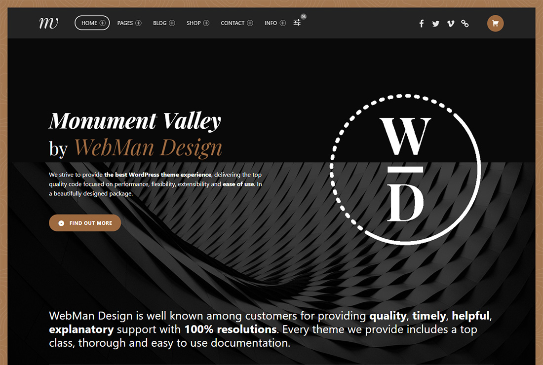 Tema de WordPress accesible de Monument Valley