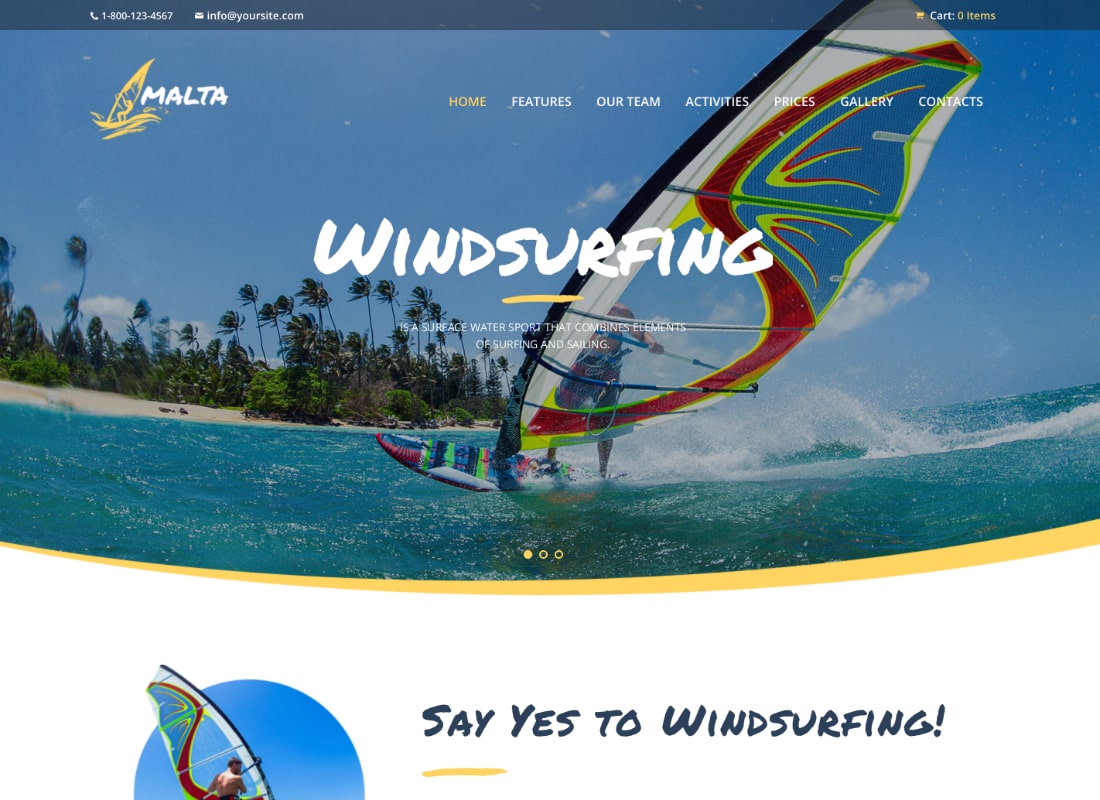 Malta | Tema WordPress Windsurfing, Kitesurfing & Wakesurfing Center