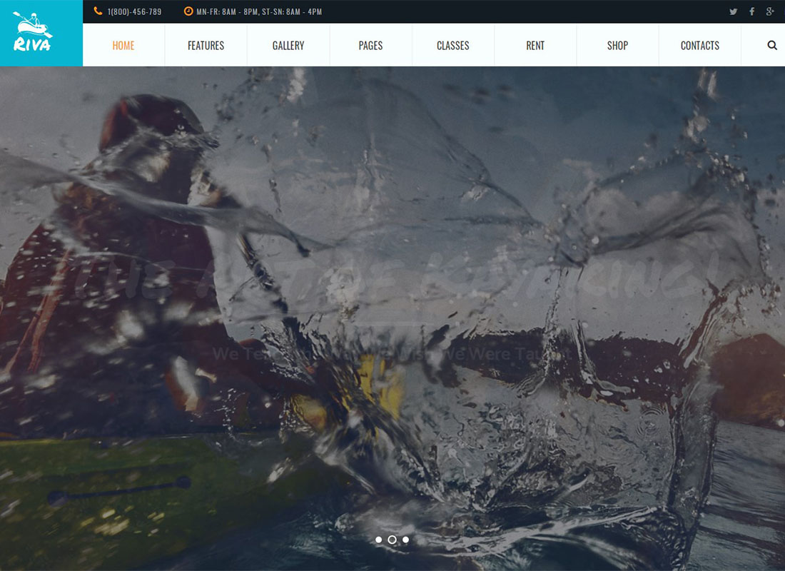 Riva | Kayak / Mendayung / Olahraga & Luar Ruangan Tema WordPress