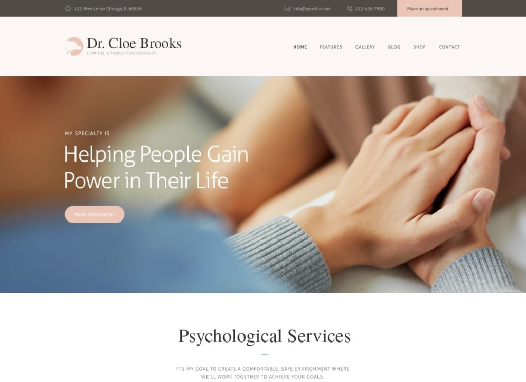 Cloe Brooks | Tema WordPress Psikologi, Konseling & Medis + RTL