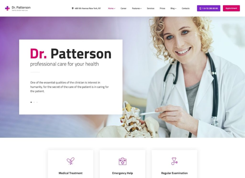 Dr.Patterson | Tema WordPress Kedokteran & Dokter Kesehatan