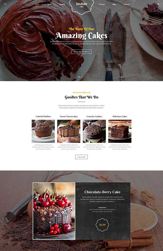 Invisio Cakes - Sweet Bakery WordPress 主題