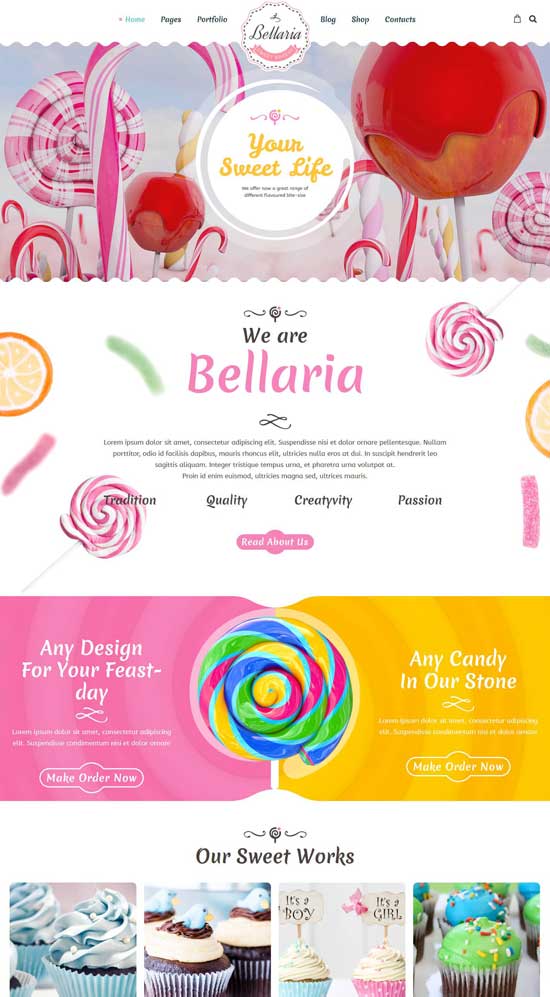 bellaria 美味蛋糕 wordpress 主題