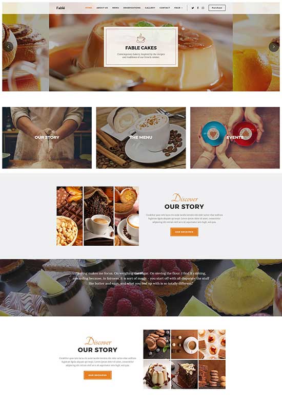 Fable - Restaurant Bakery Cafe Pub WordPress 主題