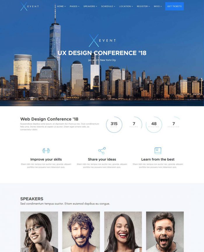tema wordpress konferensi acara xevent