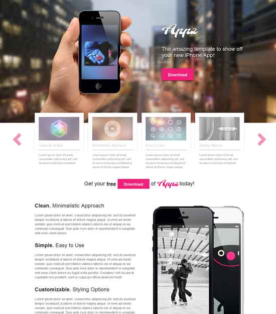 Appz - Free One Single Page WordPress Theme