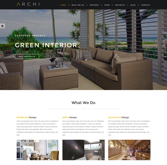 templat situs web desain interior archi