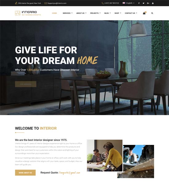 templat html desain interior interrio