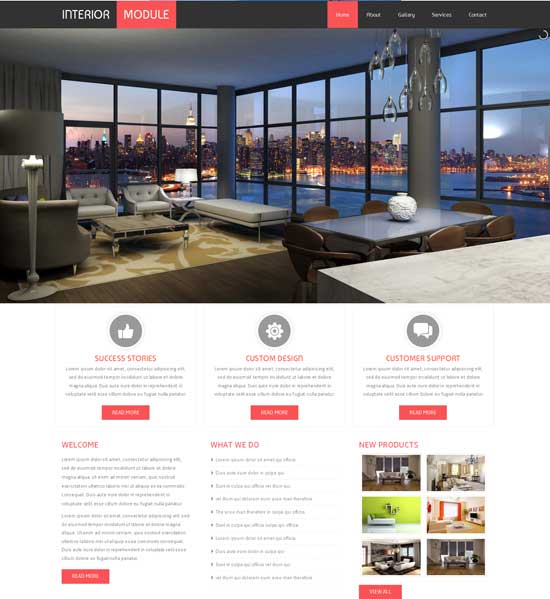 Interior-Modul-Bebas-Responsif-interior-Website-Template