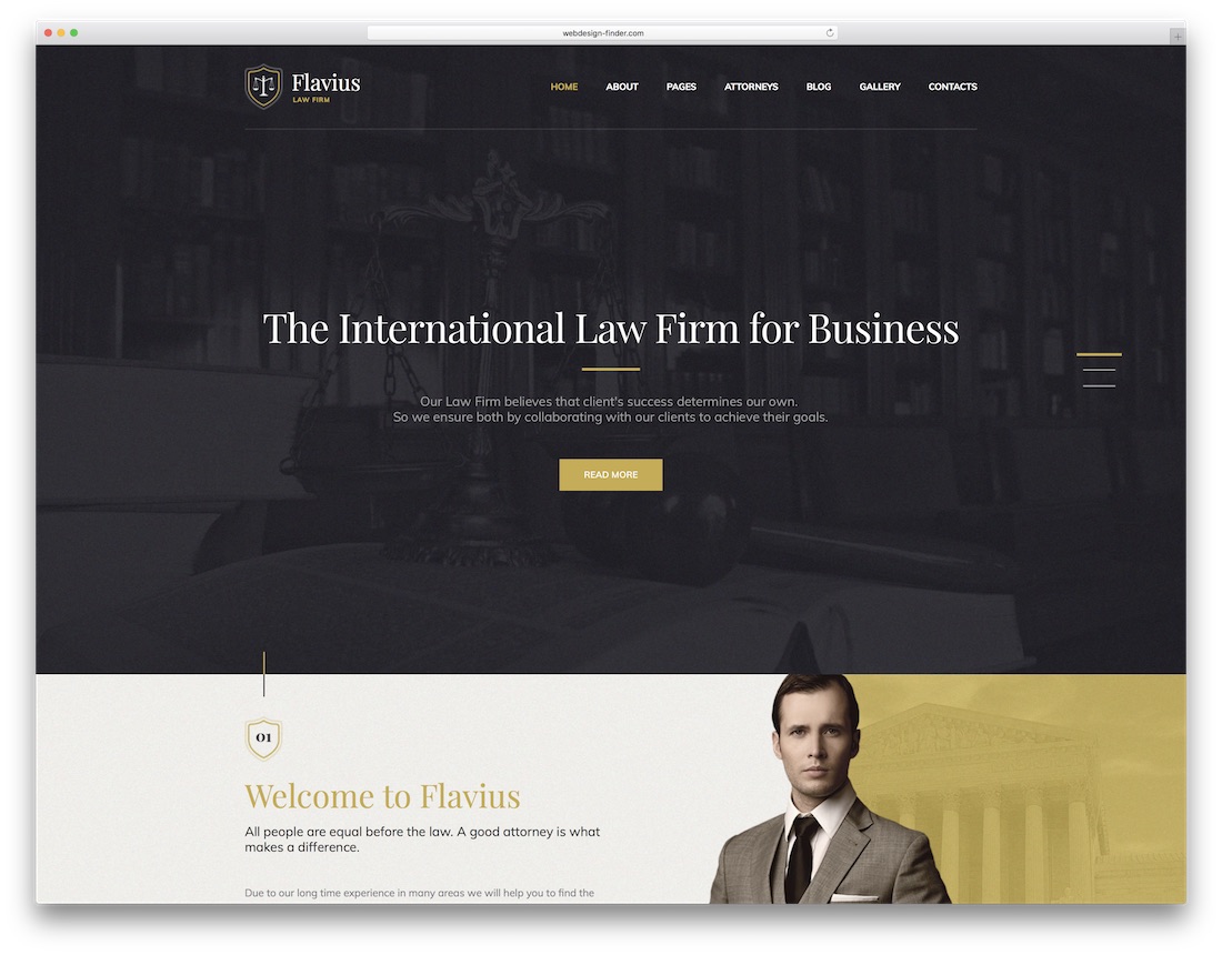 tema wordpress pengacara flavius