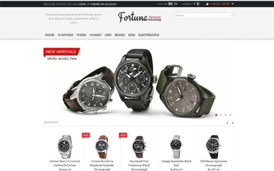 Тема OpenCart Fortuna-Clock-Store