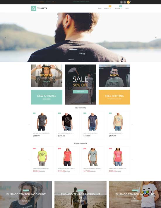 camisetas tema magento