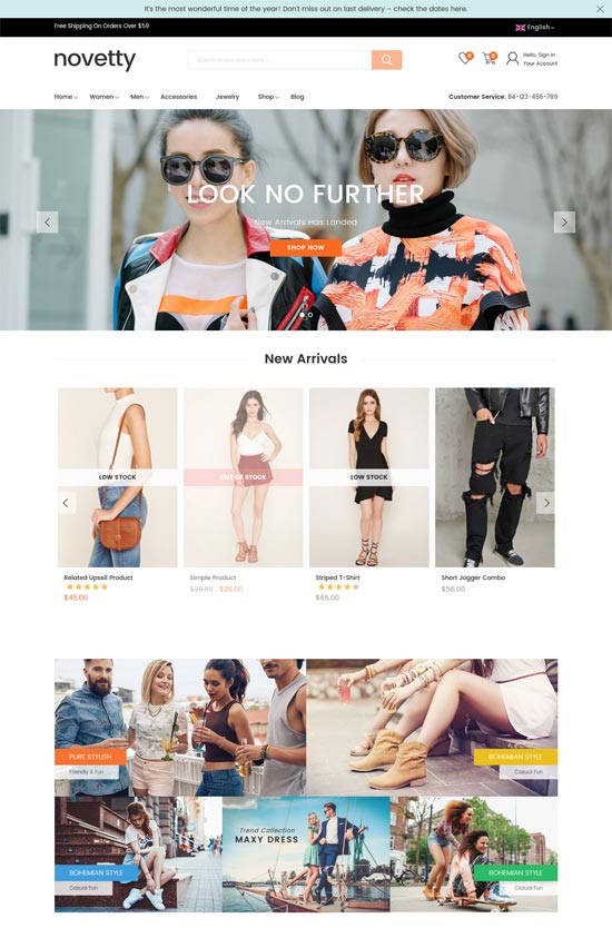 novedad moda magento 2 tema