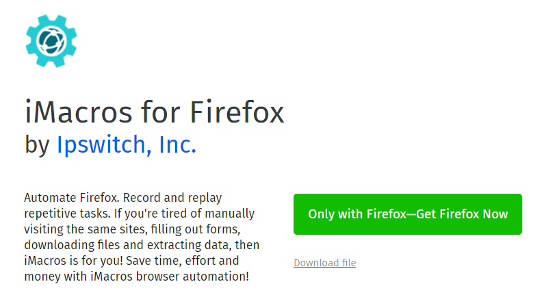 用于 Firefox 扩展的 iMacros