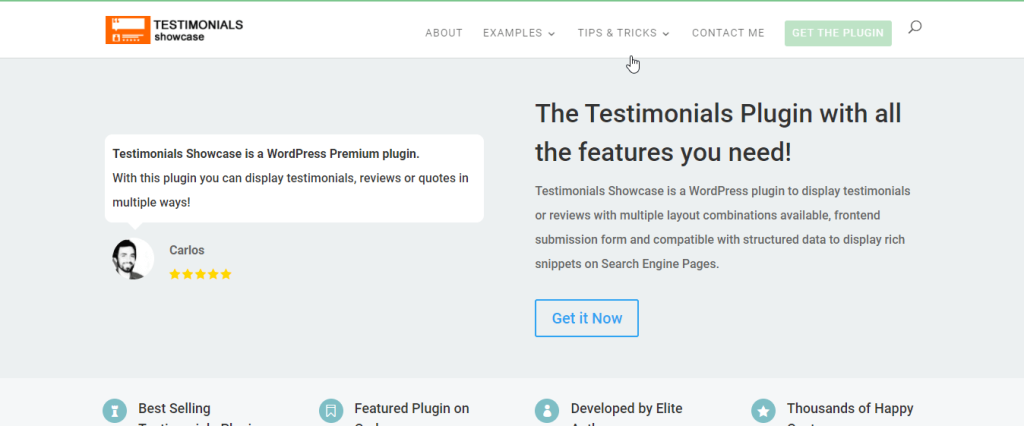 Testimonials Showcase WordPress 推薦插件