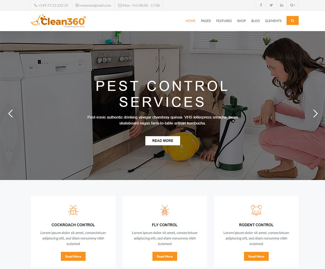 Tema WordPress Pengendalian Hama Clean360