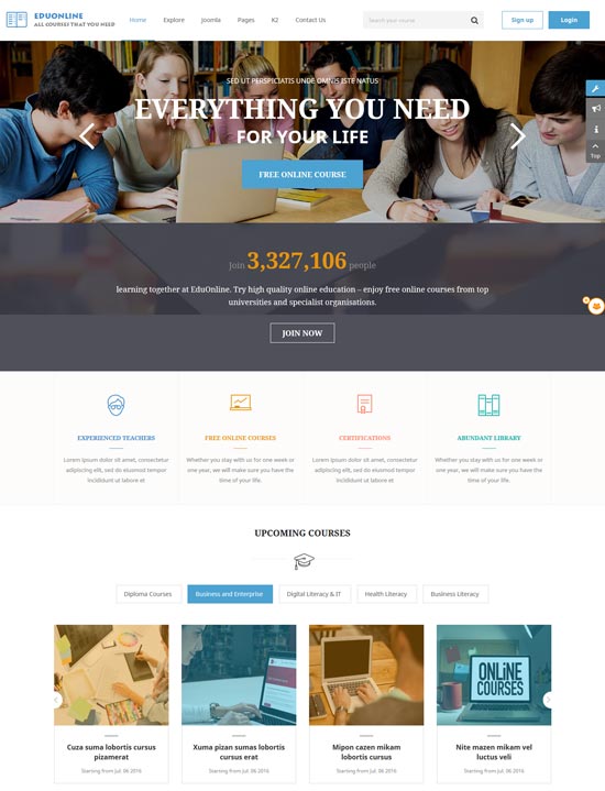 template joomla universitas pendidikan eduonline