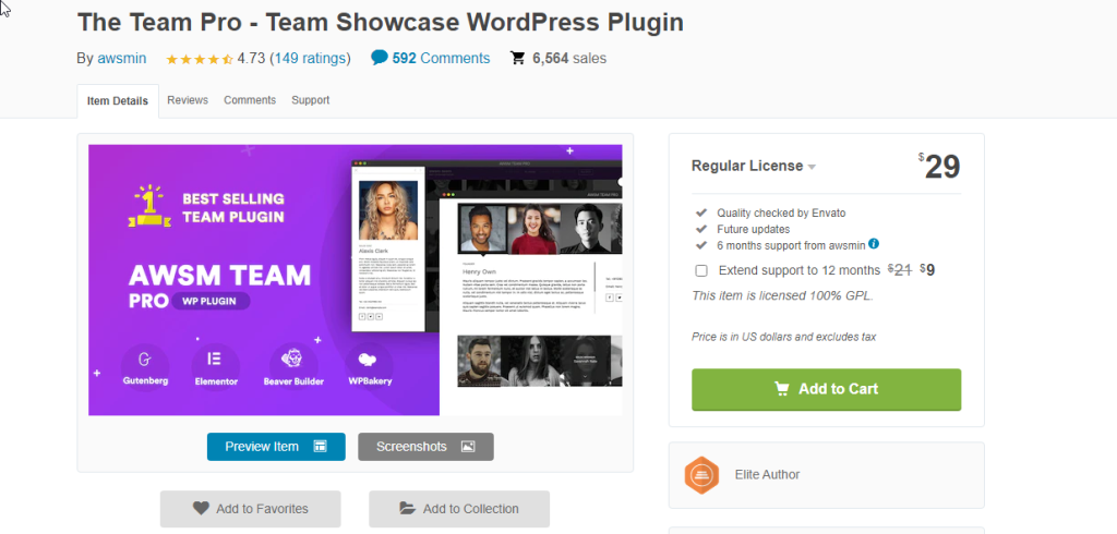 Team pro WordPress 團隊部分插件