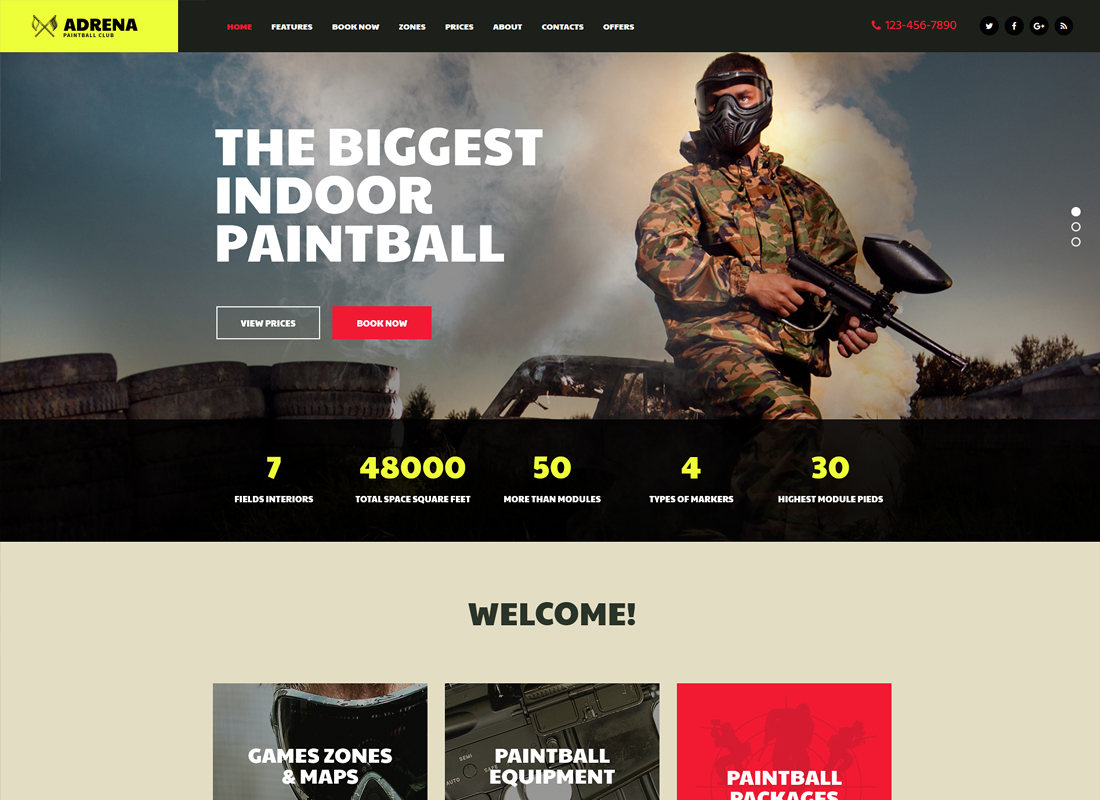 Adrena - Tema WordPress Klub Airsoft & Paintball