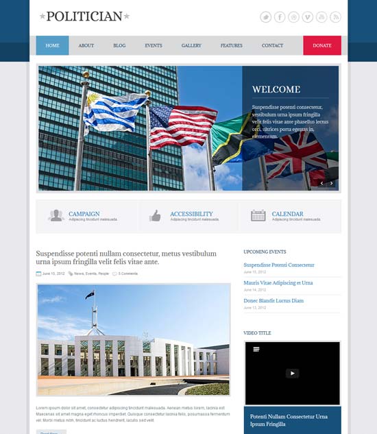 政治家响应式 HTML5 CSS3 模板