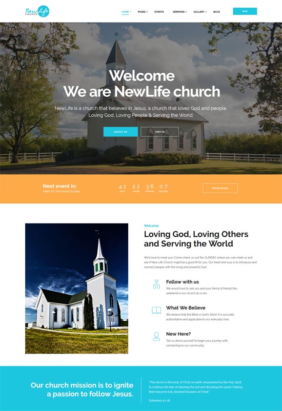 เทมเพลตไซต์ศาสนาคริสตจักรชีวิตใหม่