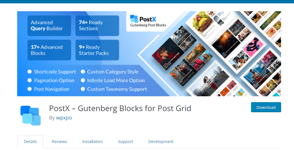 PostX – Gutenberg-Blöcke für Post Grid Post-Grid-Plugins für WordPress