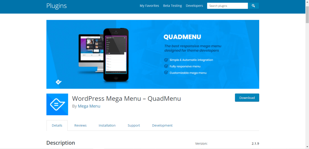 quadmenu wordpress 超級菜單插件