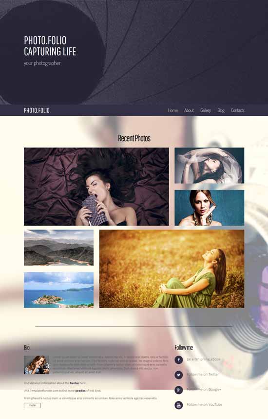 ฟรีตอบสนอง-HTML5-Photography-Template