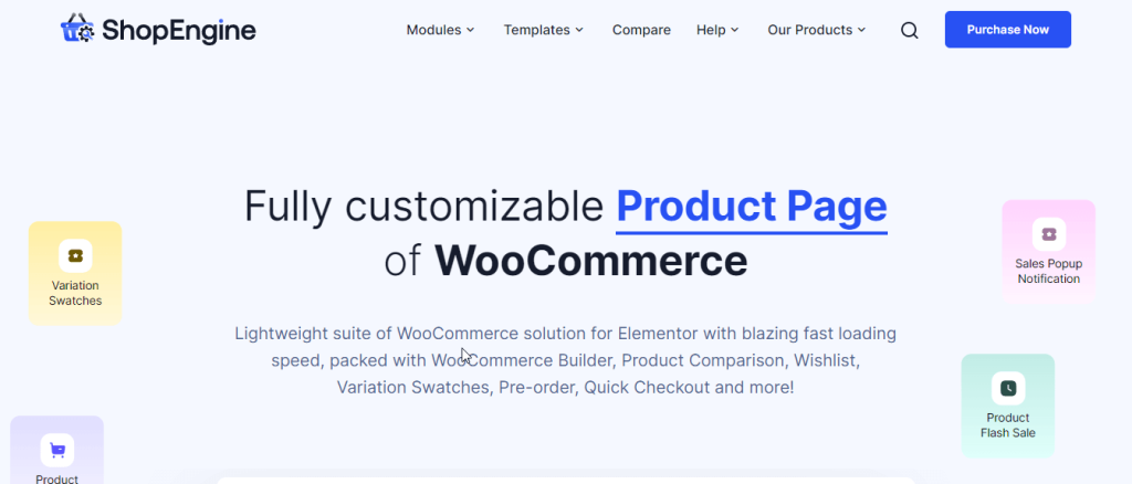 Customizador de página de produto ShopEngine WooCommerce