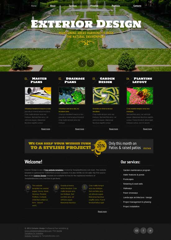 Free-Exterior-Design-Website-Template