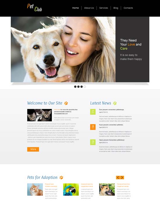 Free-Pet-Club-Html5-模板