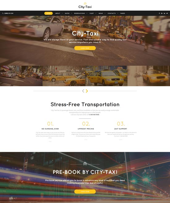 城市出租車服務網站模板
