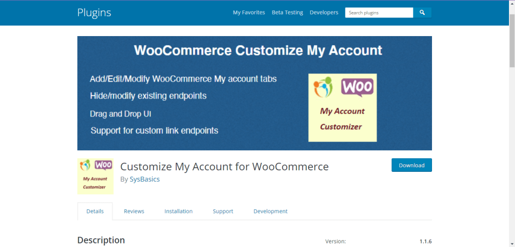 通過 SysBasics 插件為 WooCommerce 自定義我的帳戶