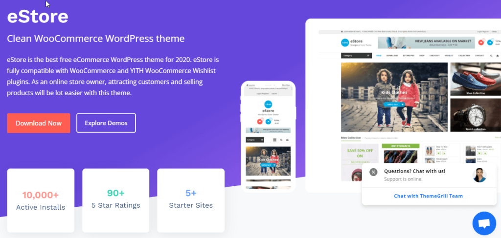 eStore wordpress woocommerce 主題免費