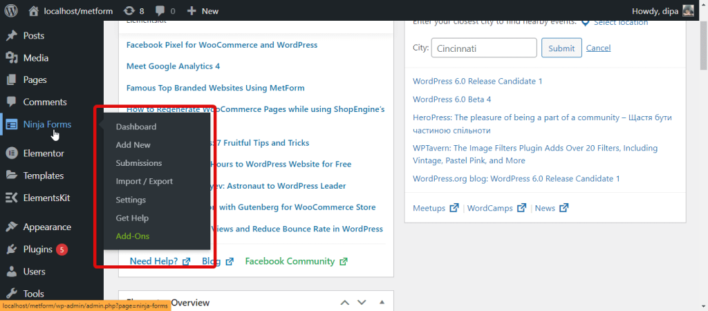 Ninja Forms Facilidade de uso MetFrom Vs WpForms Vs Ninja Form